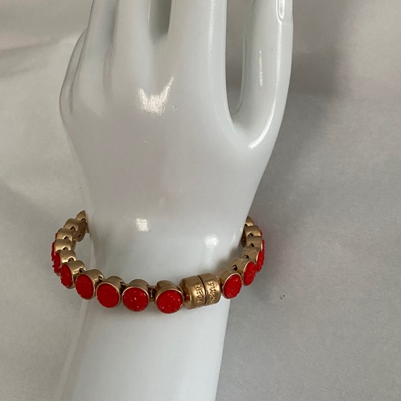 Plunder Red Druzy Magnetic Bracelet Goldtone - Picture 8 of 14